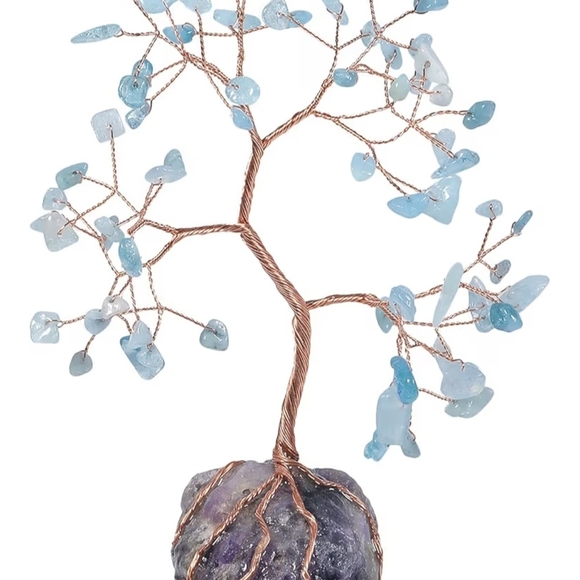 6-7” Natural Healing Crystal Bonsai Tree with Irregularity Amethyst Raw Stone - Picture 1 of 2